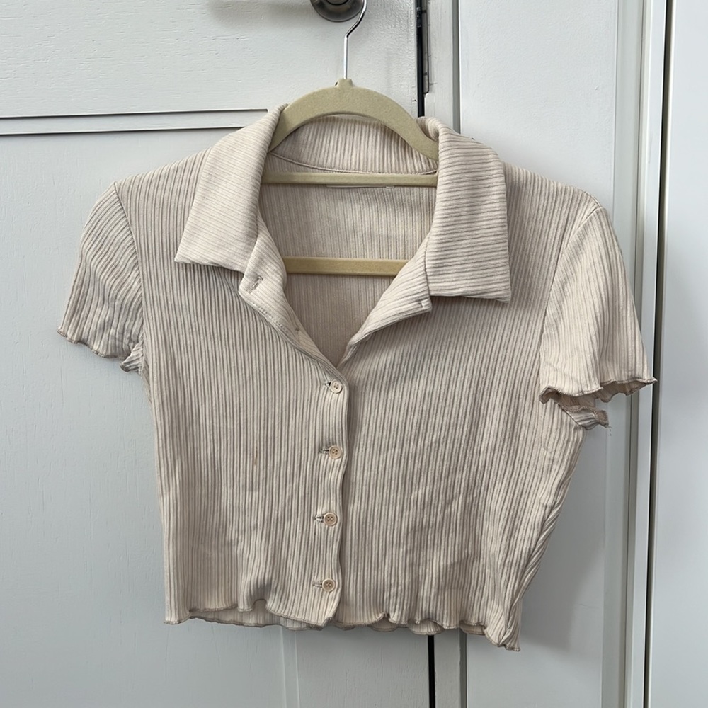 Reformation Jeans collared tshirt, size S